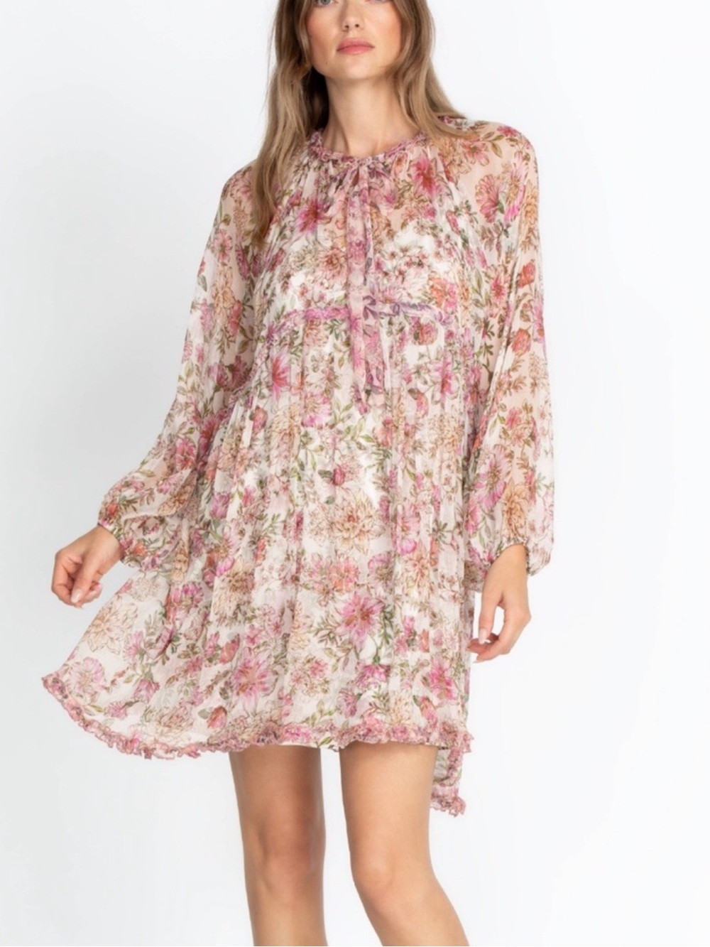 Johnny was Luisa silk short dress with slip